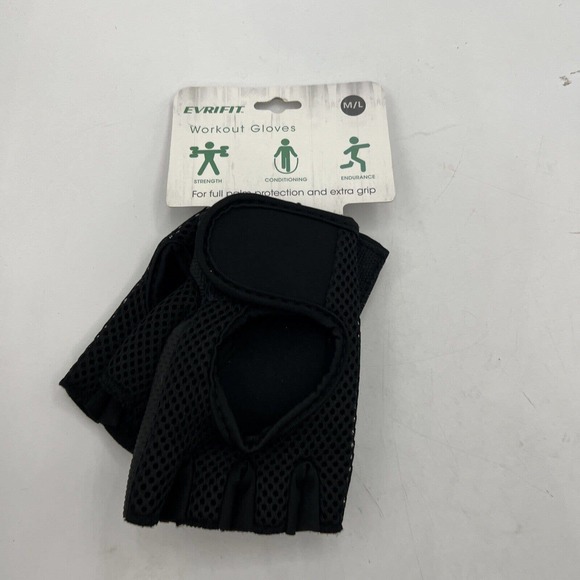 NEW! Evrifit Black Athletic Workout Gloves Size M/L - Picture 1 of 4